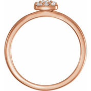 14K Rose 1/4 CTW Natural Diamond Stackable Cluster Ring