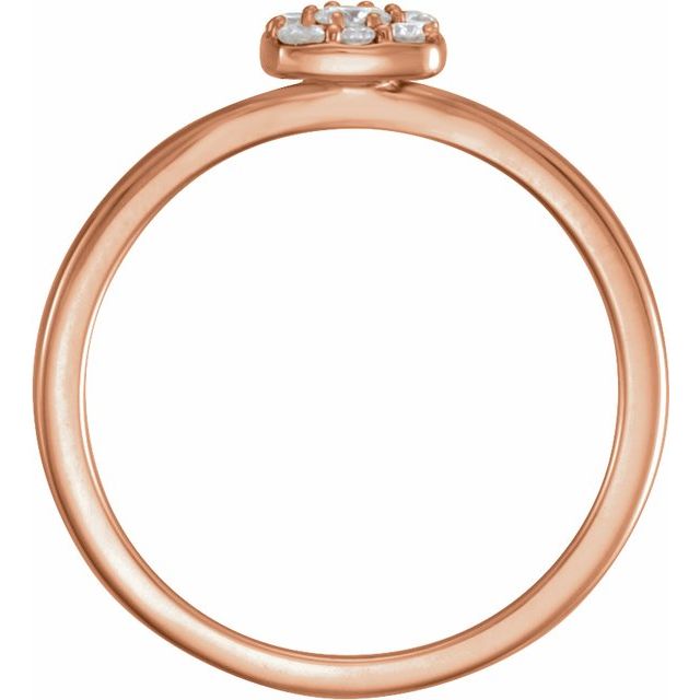14K Rose 1/4 CTW Natural Diamond Stackable Cluster Ring
