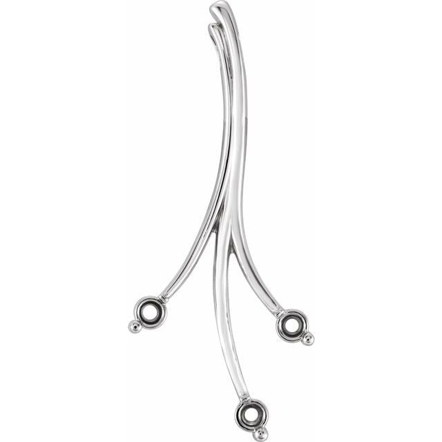 14K White 3/8 CTW Natural Diamond Freeform Pendant