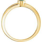 14K Yellow Lab-Grown Emerald Family Stackable Ring