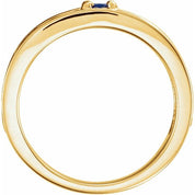 14K Yellow Natural White Sapphire Family Stackable Ring