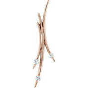 14K Rose 3/8 CTW Natural Diamond Three-Stone Pendant