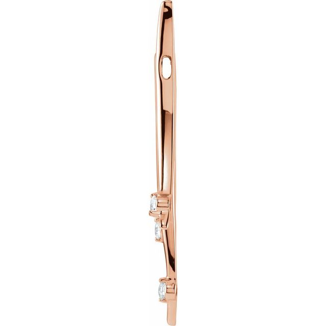 14K Rose 3/8 CTW Natural Diamond Three-Stone Pendant