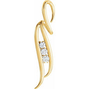 14K Yellow 1/4 CTW Natural Diamond Freeform Pendant