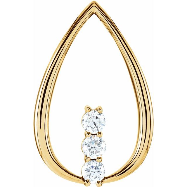 14K Yellow 1/2 CTW Natural Diamond Freeform Pendant