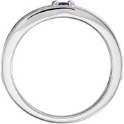 Sterling Silver Natural White Sapphire Family Stackable Ring