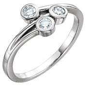 14K Rose 1/3 CTW Natural Diamond Three-Stone Ring