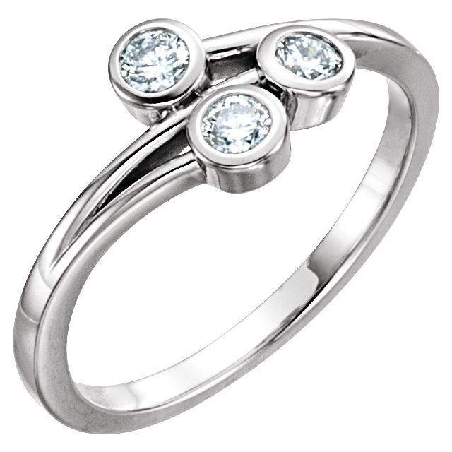 14K Rose 1/3 CTW Natural Diamond Three-Stone Ring
