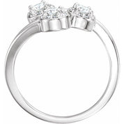 14K White 3/8 CTW Natural Diamond Three-Stone Ring