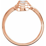 14K Rose 1/2 CTW Natural Diamond Three-Stone Ring