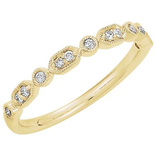14K Yellow 1/8 CTW Natural Diamond Stackable Ring