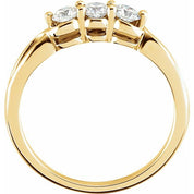 14K Yellow 1/2 CTW Natural Diamond Three-Stone Ring