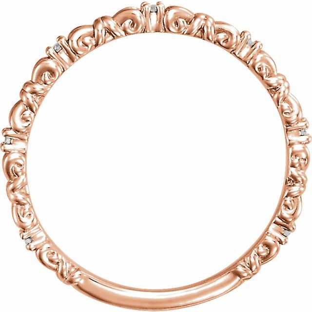 14K Rose .04 CTW Natural Diamond Stackable Ring