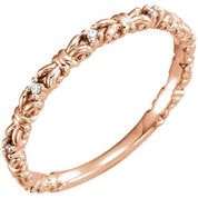 14K Rose .04 CTW Natural Diamond Stackable Ring