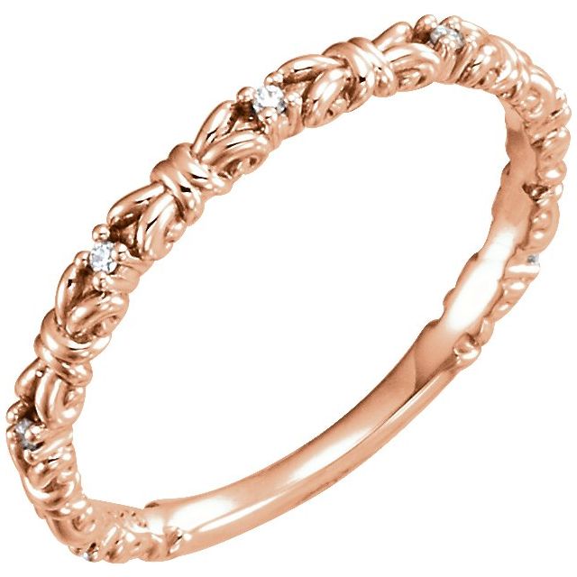 14K Rose .04 CTW Natural Diamond Stackable Ring