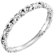 14K White .04 CTW Natural Diamond Stackable Ring