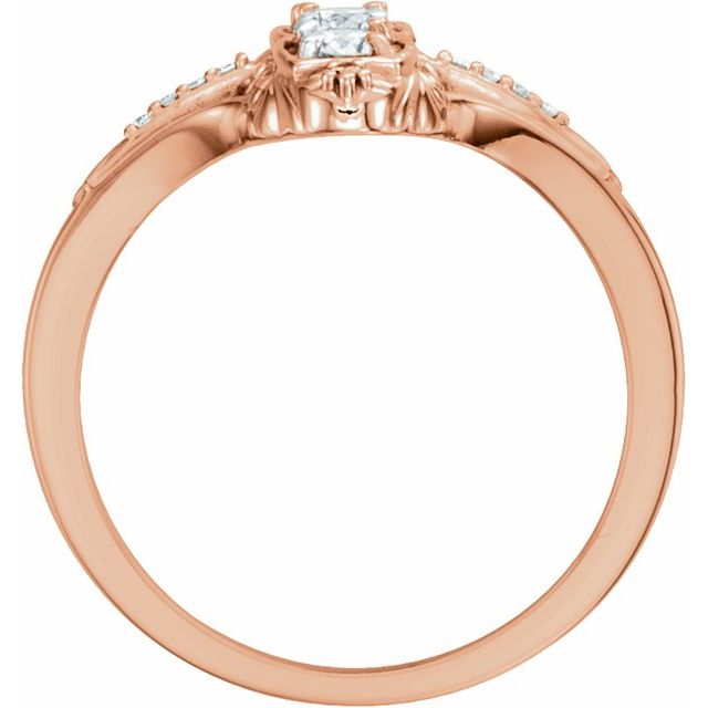 14K Rose 1/3 CTW Natural Diamond Vintage-Inspired Ring