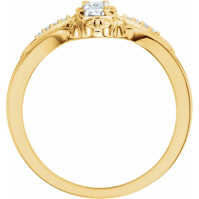14K Yellow 1/3 CTW Natural Diamond Vintage-Inspired Ring