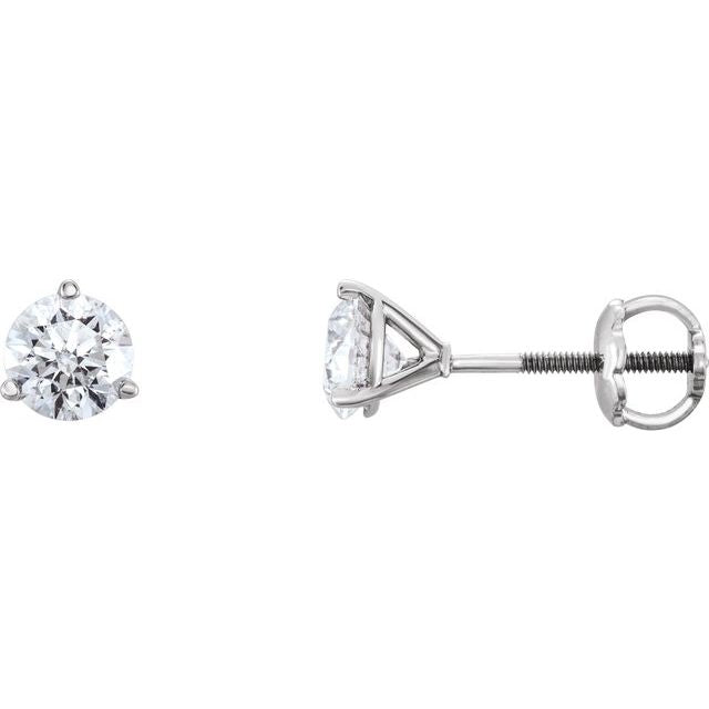 14K White 1 CTW Natural Diamond Earrings