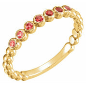 14K Yellow Natural Mozambique Garnet Stackable Ring
