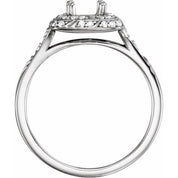 Platinum 6.5 mm Round 1/5 CTW Natural Diamond Semi-Set Engagement Ring