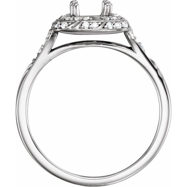 Platinum 6.5 mm Round 1/5 CTW Natural Diamond Semi-Set Engagement Ring