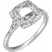 Platinum 6.5 mm Round 1/5 CTW Natural Diamond Semi-Set Engagement Ring