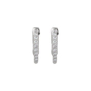 Platinum 1/4 CTW Natural Diamond Inside-Outside 14.5 mm Hinged Hoop Earrings