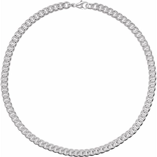 Sterling Silver 8 mm Curb 18" Chain