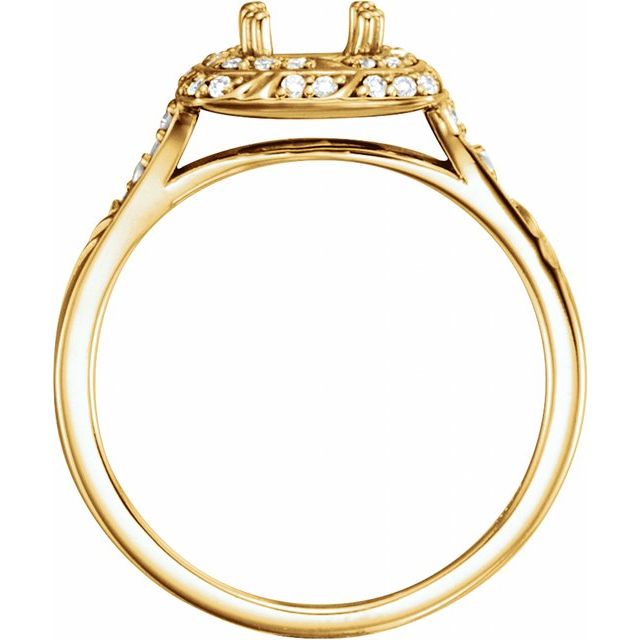 18K Yellow 5.8 mm Round 1/5 CTW Natural Diamond Semi-Set Engagement Ring