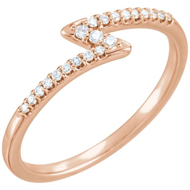 14K Rose 1/8 CTW Natural Diamond Stackable Ring