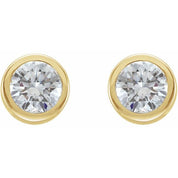 14K Yellow 1/3 CTW Natural Diamond Bezel-Set Earrings