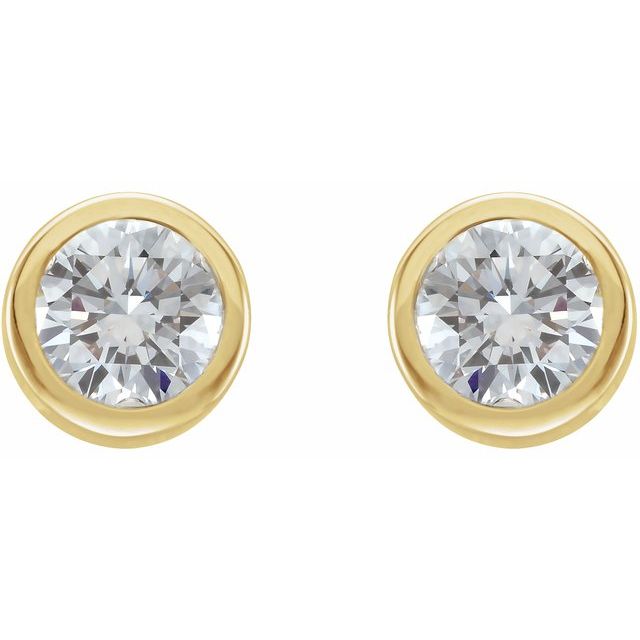 14K Yellow 1/3 CTW Natural Diamond Bezel-Set Earrings