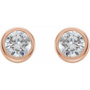 14K Rose 1/3 CTW Natural Diamond Bezel-Set Earrings