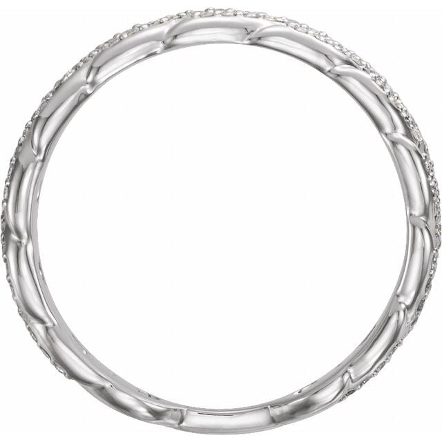 Sterling Silver 1/4 CTW Natural Diamond Stackable Link Ring