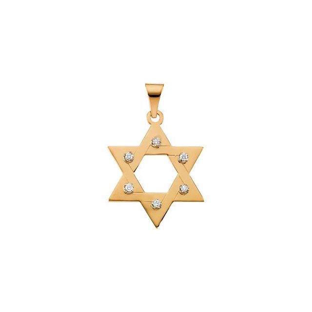 14K Yellow 1/5 CTW Natural Diamond Star of David Pendant