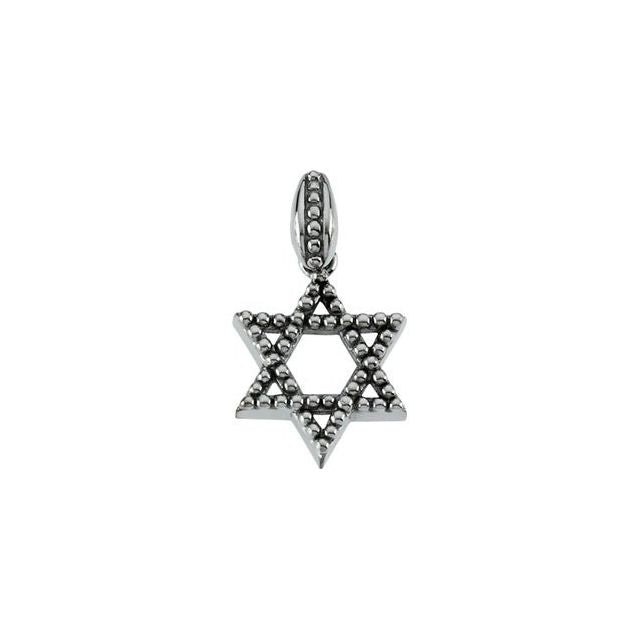 Sterling Silver 20.75x18 mm Star of David Pendant