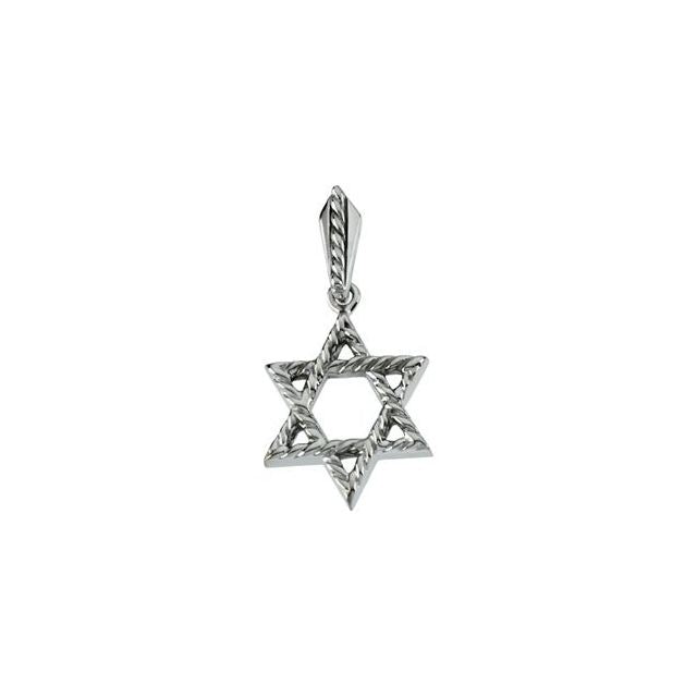 Sterling Silver 20.5x17.75 mm Star of David Pendant