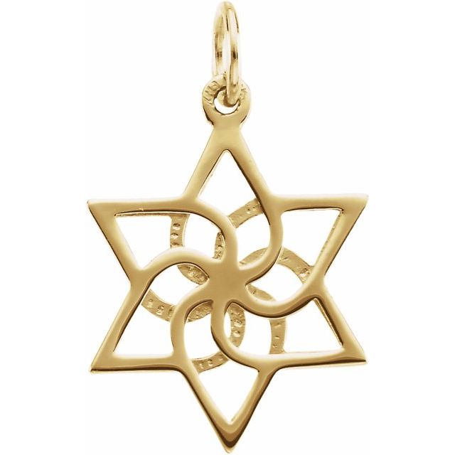 14K Yellow 16.5x14.75 mm Star of David Pendant
