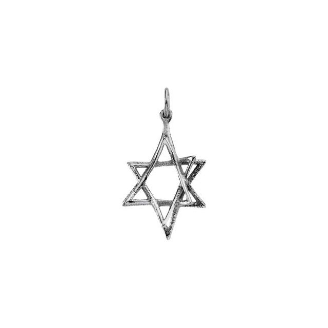 Sterling Silver 20.75x15.25 mm Star of David Pendant