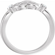 Sterling Silver .06 CTW Natural Diamond Knot Ring