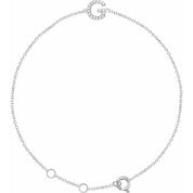 14K White .05 CTW Natural Diamond Initial G 6-7" Bracelet
