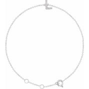 14K White .04 CTW Natural Diamond Initial L 6-7" Bracelet