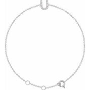14K White .05 CTW Natural Diamond Initial U 6-7" Bracelet
