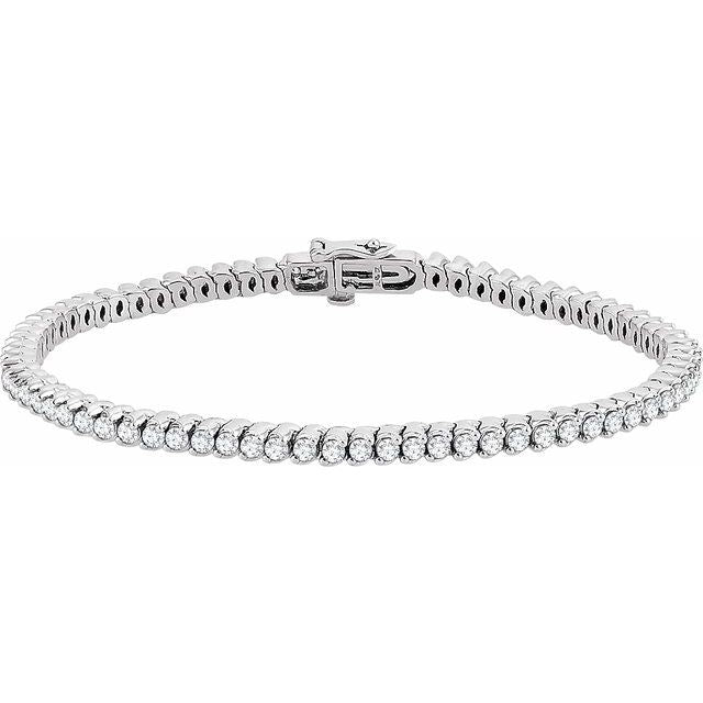 14K White 2 3/4 CTW Natural Diamond 7" Line Bracelet