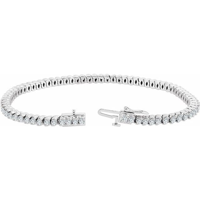 14K White 2 3/4 CTW Natural Diamond 7" Line Bracelet