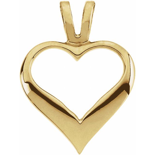 14K Yellow 12 mm Heart Pendant