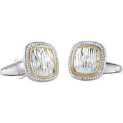 Sterling Silver & 14K Yellow 3/8 CTW Natural Diamond Elephant Print Cuff Links