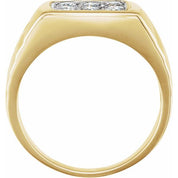 14K Yellow/White 5/8 CTW Natural Diamond Cluster Ring