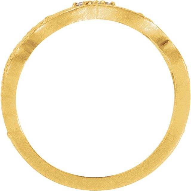 14K Yellow .05 CTW Diamond Granulated Ring